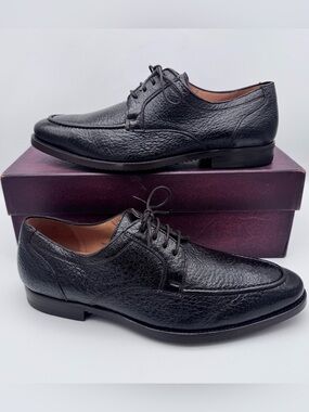 Mezlan Ponza Chocolate Brown Deerskin Leather Oxford Shoes Men 9 M Made In Spain